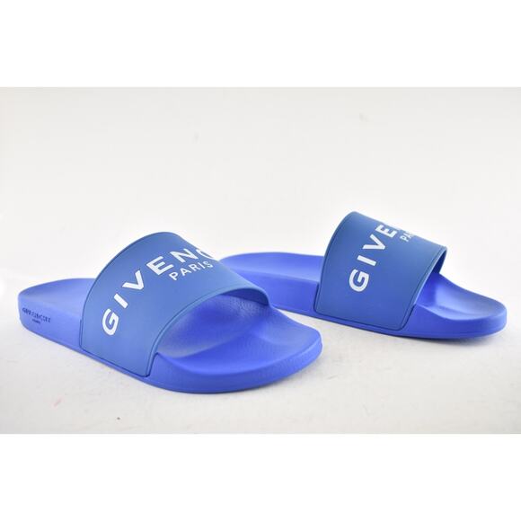 Givenchy Paris Blue White Logo Rubber Pool Slide Sandal Flip Flop Flat 44 11 main image 4